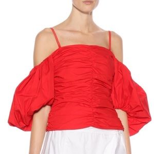 lIsa Afren Designer Ruched Bubble Sleeve Top